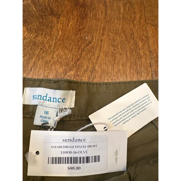 Sundance Safari Dream Tencel Short Women's Sz 16 Olive Cargo - Picture 10 of 13